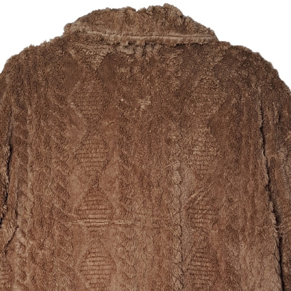 Dokotoo Fleece Jacket Womens Large Brown Faux Fur Shacket Button Up Cozy Warm - Picture 6 of 13